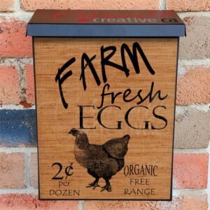 Farm Fresh Eggs Burlap Pattern Colonial Mailbox Cover