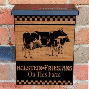 Milk Farm Poster Burlap Pattern Colonial Mailbox Cover
