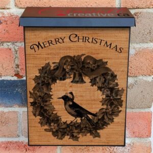 Christmas Bird Burlap Pattern Colonial Mailbox Cover