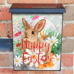 Easter Bunny with Daisies Colonial Mailbox Cover