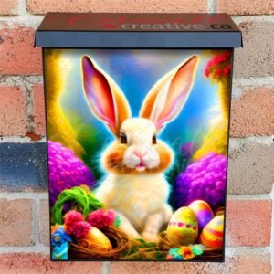 Morning Easter Bunny Colonial Mailbox Cover