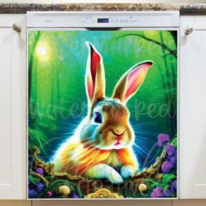 Cute White Easter Bunnies Magnetic Dishwasher Door Cover