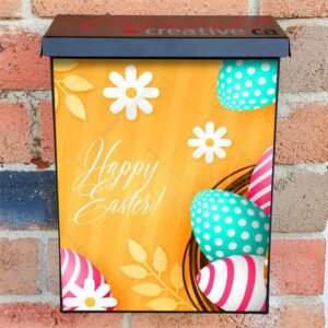 Pretty Easter Eggs and Bunny Colonial Mailbox Cover