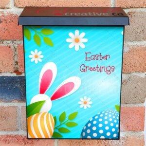 Pretty Easter Eggs and Flowers Colonial Mailbox Cover