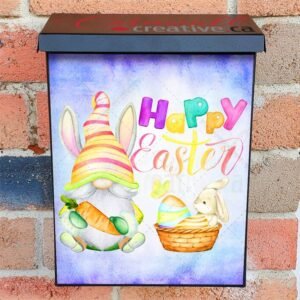 Easter Gnome and Bunny Colonial Mailbox Cover