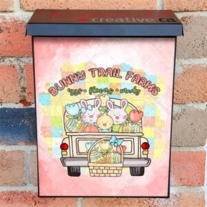 Easter Bunny Trail Farm Colonial Mailbox Cover
