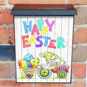 Easter Gnome on a Tractor Colonial Mailbox Cover