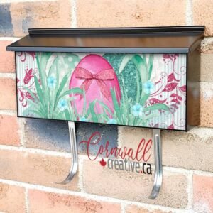 Pink and Green Easter Eggs Wall-mounted Townhouse Mailbox Cover