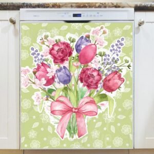 Bouquet with Easter Egg Magnetic Dishwasher Door Cover
