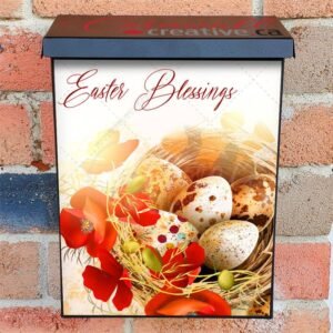Easter Nest with Poppies Colonial Mailbox Cover