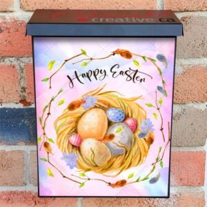 Beautiful Easter Nest Colonial Mailbox Cover