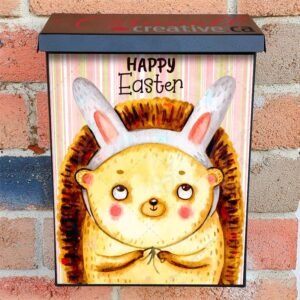Easter Hedgehog with Bunny Ears Colonial Mailbox Cover