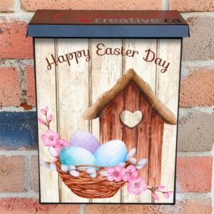 Easter Birdhouse and Eggs Colonial Mailbox Cover