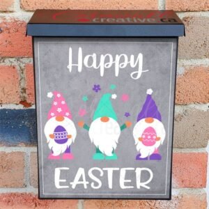 Happy Easter Gnomes #2 Colonial Mailbox Cover