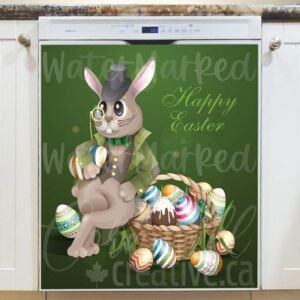 Gentleman Easter Bunny Magnetic Dishwasher Door Cover