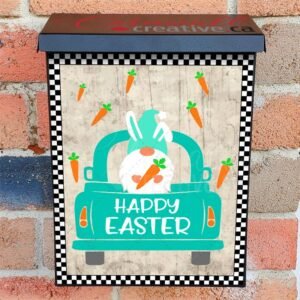 Easter Gnome on a Truck Colonial Mailbox Cover