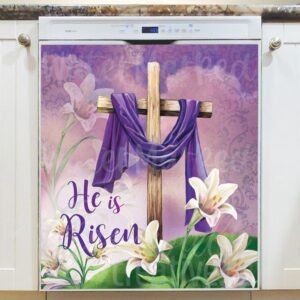 Christian Easter Design with a Cross Magnetic Dishwasher Door Cover