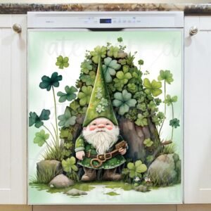 St. Patrick Day Gnome #3 Magnetic Dishwasher Door Cover