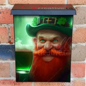 St. Patrick Day Leprechaun with Beer Colonial Mailbox Cover