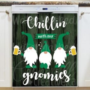St. Patrick Day Gnomes with Beer Magnetic Dishwasher Door Cover
