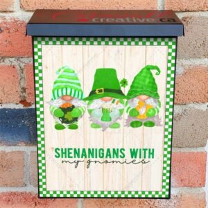 St. Patrick Day Shenanigan Gnomes Colonial Mailbox Cover