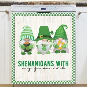 St. Patrick Day Shenanigan Gnomes Magnetic Dishwasher Door Cover