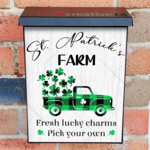 St. Patrick Farm Truck Colonial Mailbox Cover