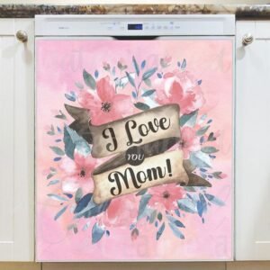 Mother's Day Flowers and Ribbon Magnetic Dishwasher Door Cover
