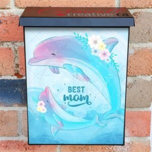 Mom and Baby Dolphins Colonial Mailbox Cover