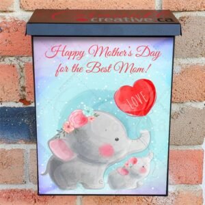 Mom and Baby Elephants #2 Colonial Mailbox Cover