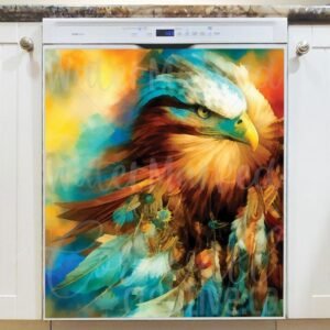 Eagle with Dreamcatcher #1 Magnetic Dishwasher Door Cover