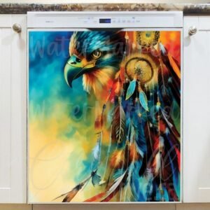 Eagle with Dreamcatcher #2 Magnetic Dishwasher Door Cover