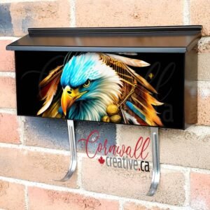 Native Eagle with Feathers Wall-mounted Townhouse Mailbox Cover