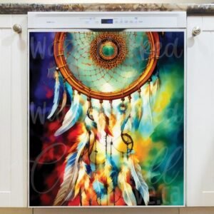 Colorful Dreamcatcher #2 Magnetic Dishwasher Door Cover