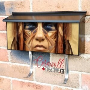 Native Warrior Portrait Wall-mounted Townhouse Mailbox Cover