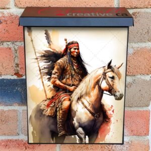 Native Warrior on his Horse #5 Colonial Mailbox Cover