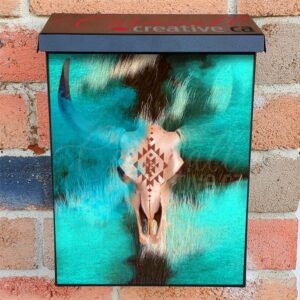 Native Buffalo Skull Colonial Mailbox Cover