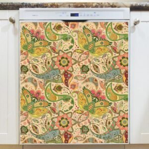 Indian Paisley Design Magnetic Dishwasher Door Cover
