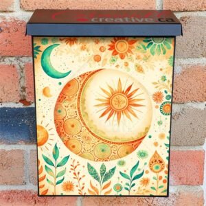 Celestial Moon and Sun Colonial Mailbox Cover