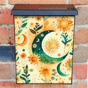 Celestial Moon and Sun #2 Colonial Mailbox Cover