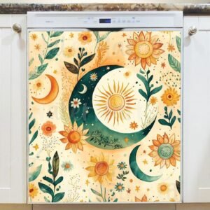 Celestial Moon and Sun #2 Magnetic Dishwasher Door Cover