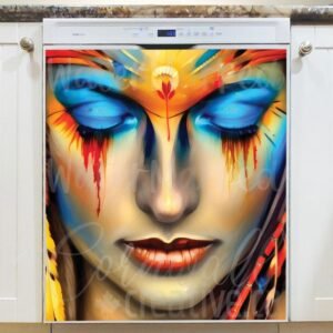 Indian Goddess Portrait Magnetic Dishwasher Door Cover