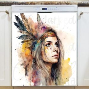 Beautiful Native Girl #7 Magnetic Dishwasher Door Cover