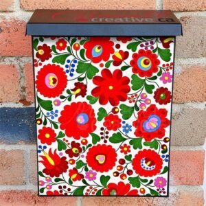 Hungarian Folk Pattern Colonial Mailbox Cover