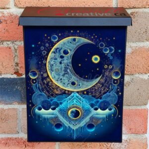 Celestial Moon and Planets #1 Colonial Mailbox Cover