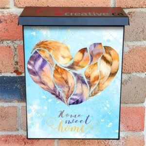 Home Sweet Home Feather Heart Colonial Mailbox Cover