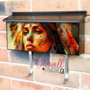 Native Warrior Girl Wall-mounted Townhouse Mailbox Cover