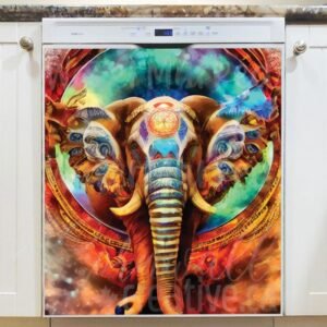 Native Indian Elephant Magnetic Dishwasher Door Cover