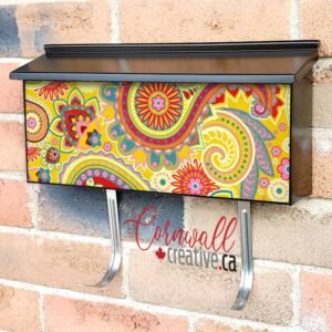 Beautiful Paisley Design #5 Wall-mounted Townhouse Mailbox Cover