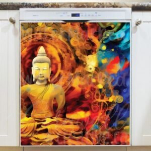 Meditating Buddha Magnetic Dishwasher Door Cover